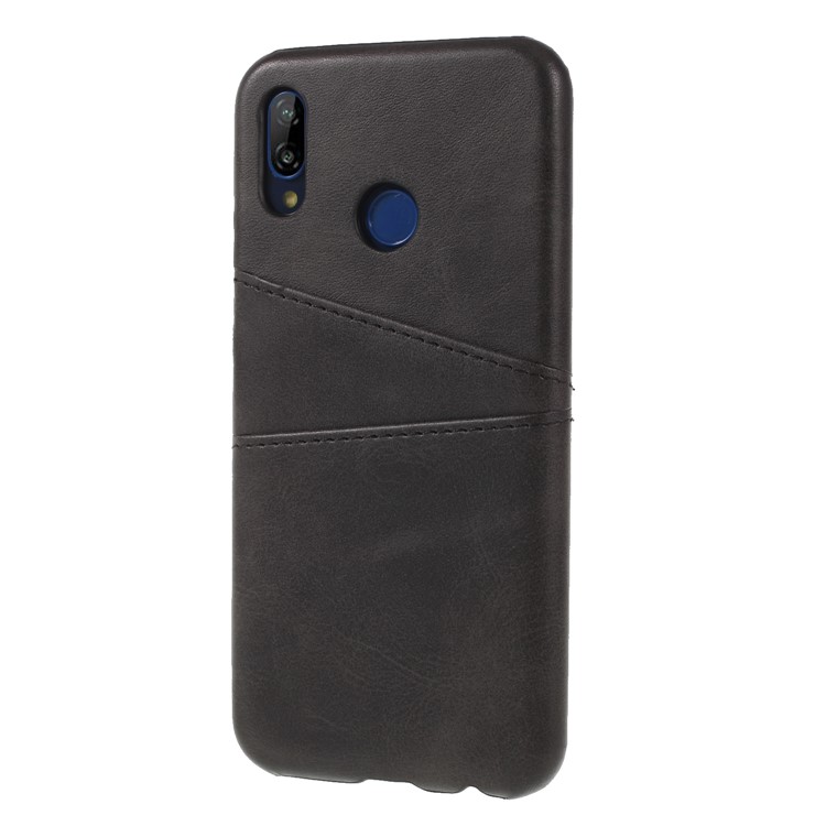 Double Card Slots PU Leather Coated PC Mobile Case for Huawei P20 Lite / Nova 3e - Black-3