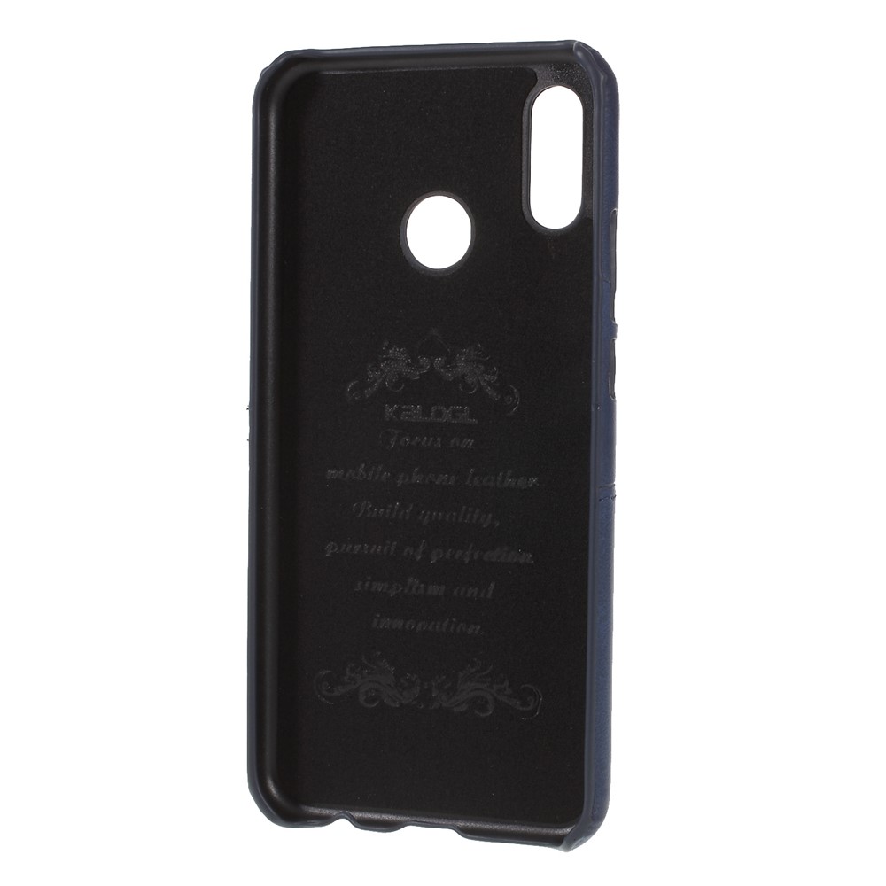 Double Card Slots PU Leather Coated PC Mobile Casing for Huawei P20 Lite / Nova 3e - Dark Blue-4