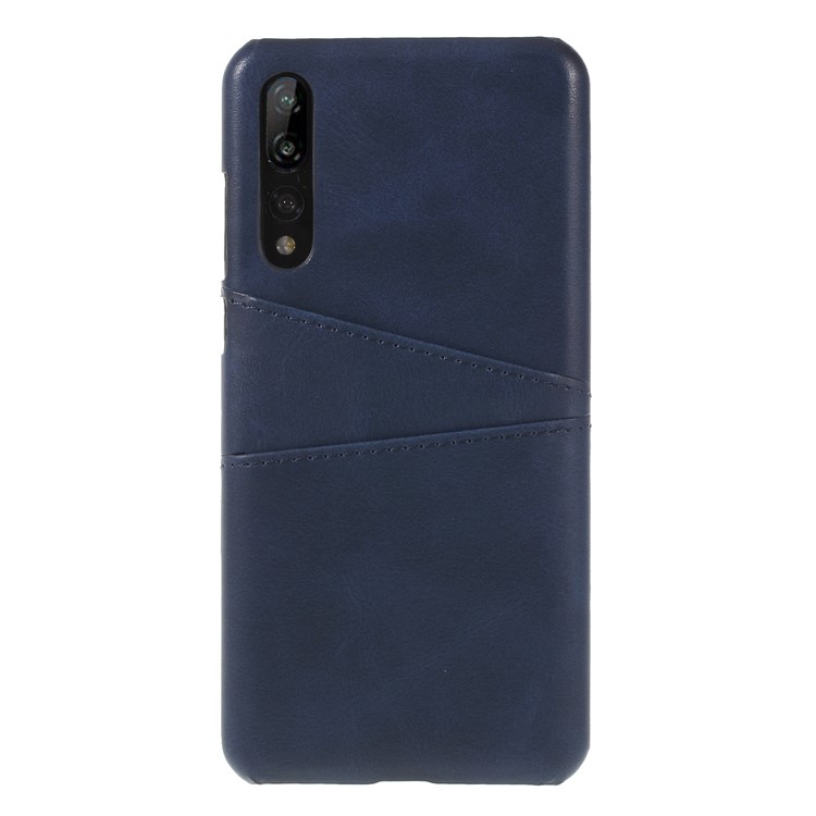 Card Holder PU Leather Coated PC Back Protection Case for Huawei P20 Pro - Dark Blue-1
