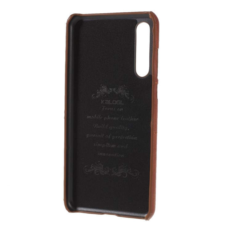 Card Holder PU Leather Coated Plastic Mobile Casing for Huawei P20 Pro - Brown-4