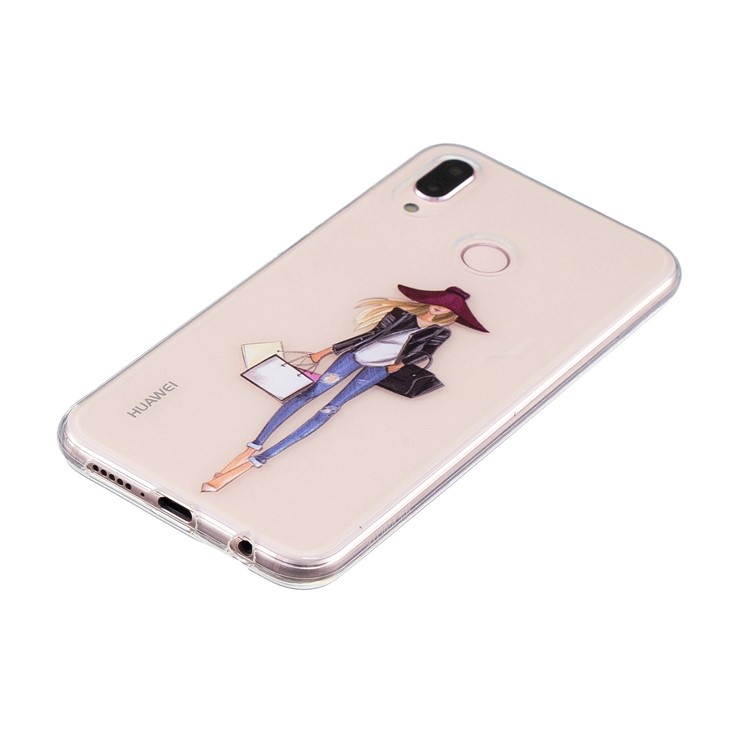 Pattern Printing TPU Cell Phone Case for Huawei P20 Lite / Nova 3e - Girl in Jeans-2