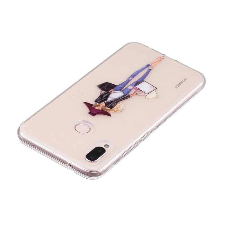 Pattern Printing TPU Cell Phone Case for Huawei P20 Lite / Nova 3e - Girl in Jeans-3