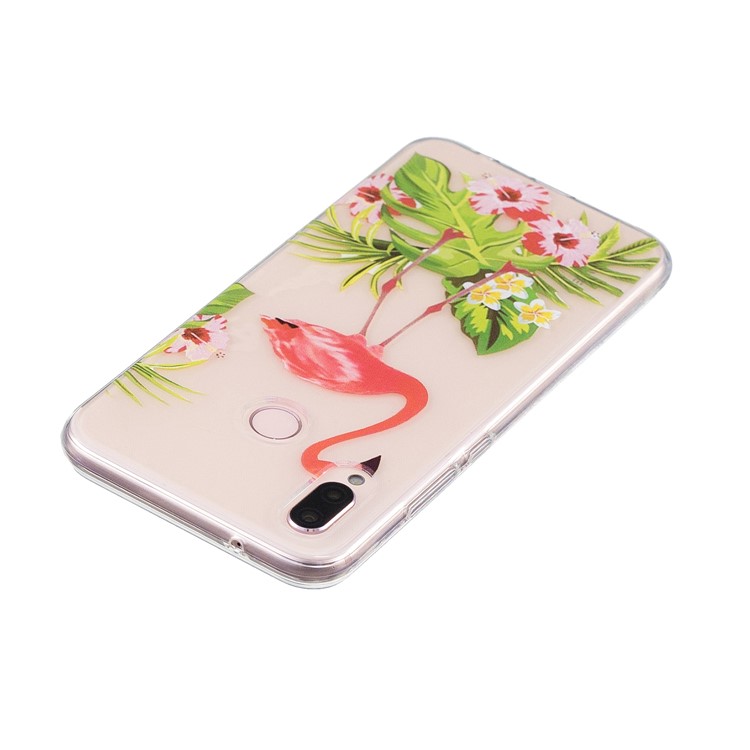 Pattern Printing TPU Case Shell for Huawei P20 Lite / Nova 3e - Flamingo and Flowers-3