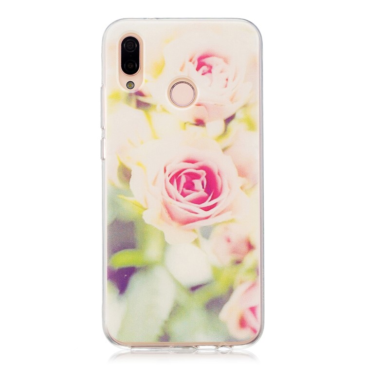 Pattern Printing TPU Protection Shell Case for Huawei P20 Lite / Nova 3e - Flower Pattern-1