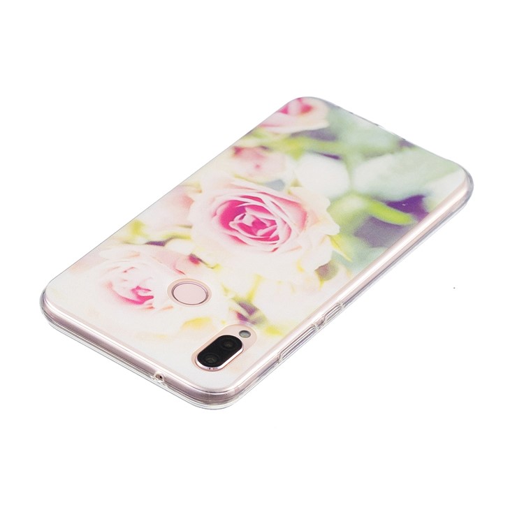Pattern Printing TPU Protection Shell Case for Huawei P20 Lite / Nova 3e - Flower Pattern-3