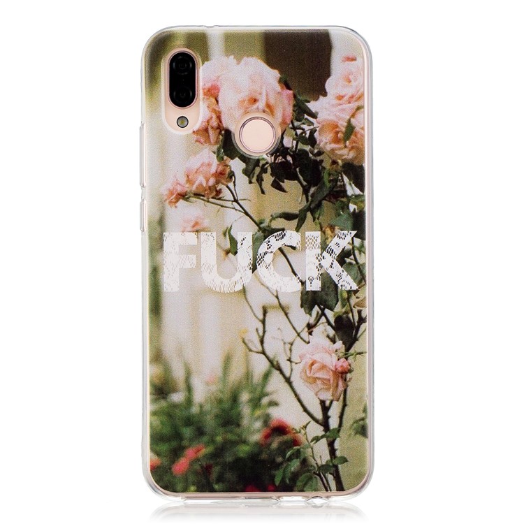 Patterned TPU Phone Case for Huawei P20 Lite / Nova 3e - FUCK Pattern-1