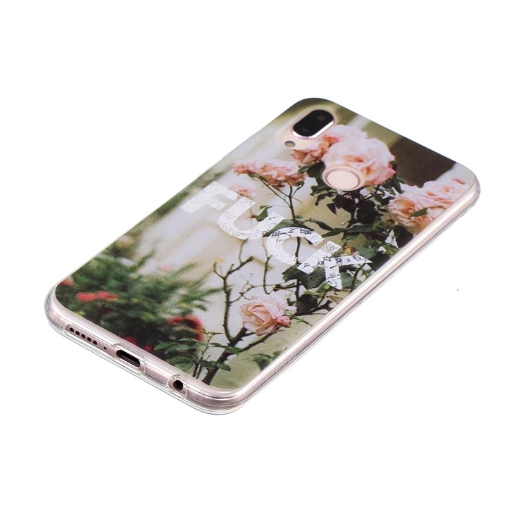 Patterned TPU Phone Case for Huawei P20 Lite / Nova 3e - FUCK Pattern-2