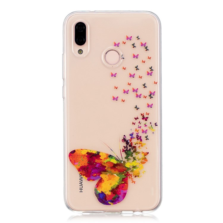 Pattern Printing TPU Case Phone Cover Shell for Huawei P20 Lite / Nova 3e - Butterflies Pattern
