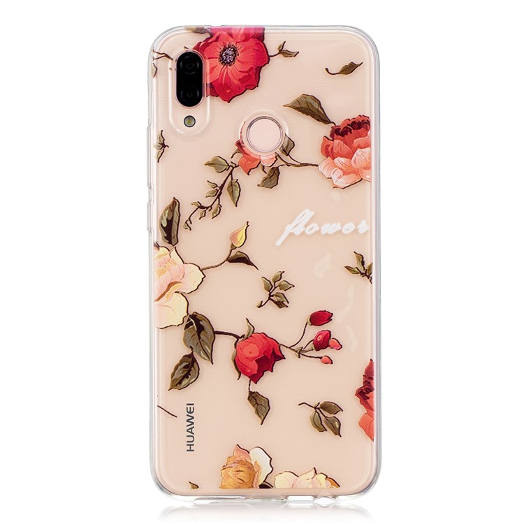 Pattern Printing TPU Cover Gel Case for Huawei P20 Lite / Nova 3e - Vivid Flowers-1