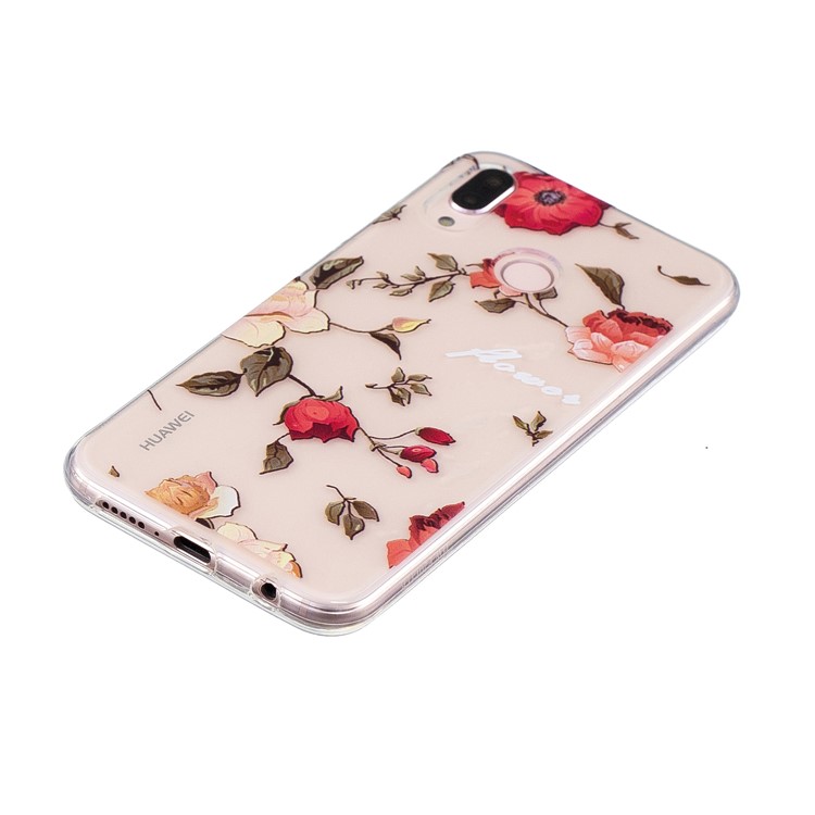 Pattern Printing TPU Cover Gel Case for Huawei P20 Lite / Nova 3e - Vivid Flowers-2