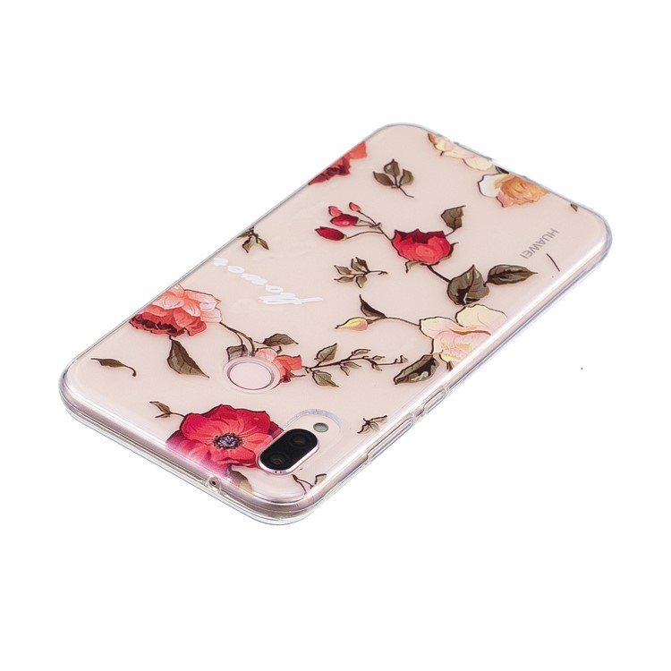 Pattern Printing TPU Cover Gel Case for Huawei P20 Lite / Nova 3e - Vivid Flowers-3