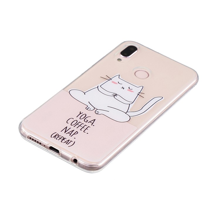 For Huawei P20 Lite/Nova 3e (China) Patterned Soft TPU Phone Cellphone Case - Yoga Coffee Nap-2
