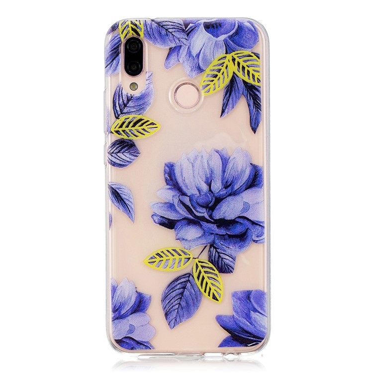 For Huawei P20 Lite/Nova 3e (China) Patterned Flexible TPU Cellphone Cover - Blue Flowers-1