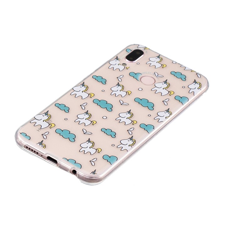 Pattern Printing TPU Gel Cover Shell Case for Huawei P20 Lite/Nova 3e (China) - Unicorns and Cloud-2