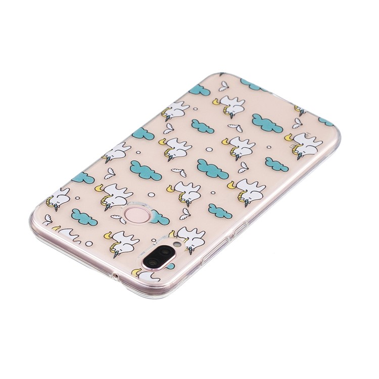 Pattern Printing TPU Gel Cover Shell Case for Huawei P20 Lite/Nova 3e (China) - Unicorns and Cloud-3