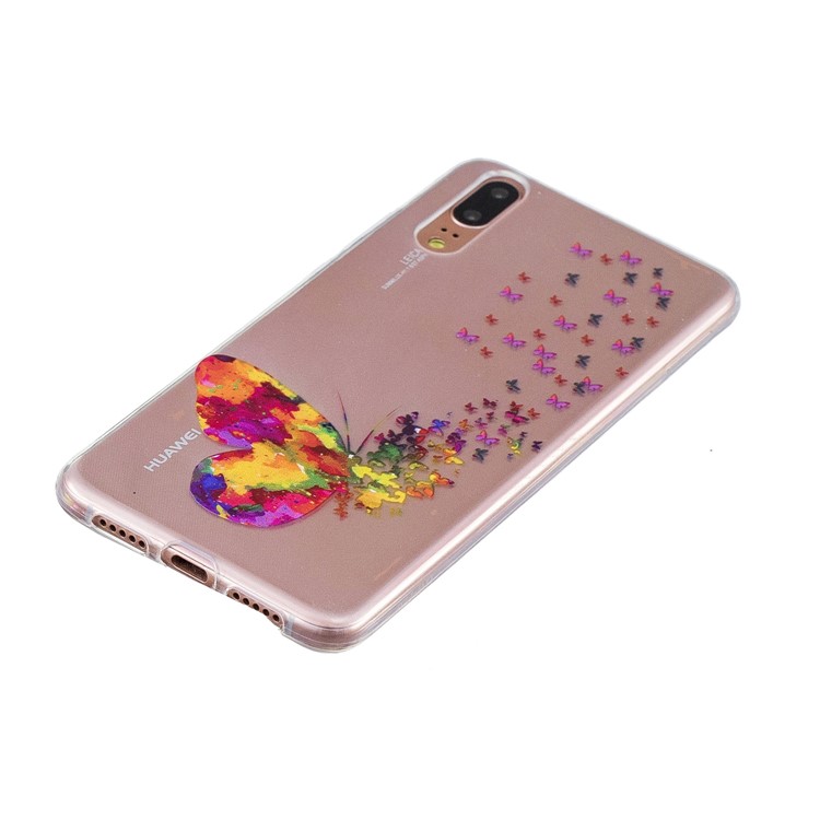Printing Pattern TPU Cover for Huawei P20 - Colorful Butterfly-2
