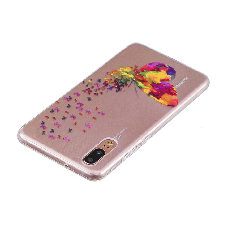 Printing Pattern TPU Cover for Huawei P20 - Colorful Butterfly-3