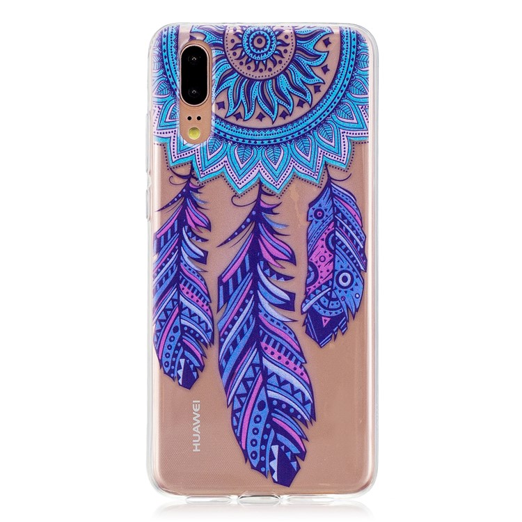 Cubierta De La Caja Del Patrón De Impresión TPU Para Huawei P20 - Atrapasueños-1