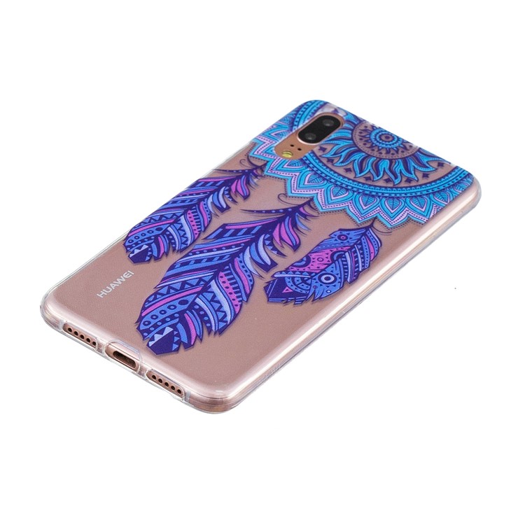 Cubierta De La Caja Del Patrón De Impresión TPU Para Huawei P20 - Atrapasueños-2