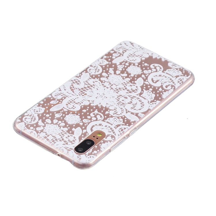 Patrón De Impresión Cubierta De La Cubierta De TPU Para Huawei P20 - Encaje Blanco-3