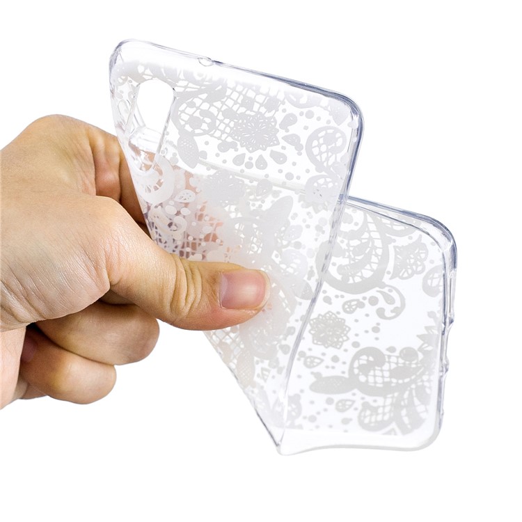 Patrón De Impresión Cubierta De La Cubierta De TPU Para Huawei P20 - Encaje Blanco-4