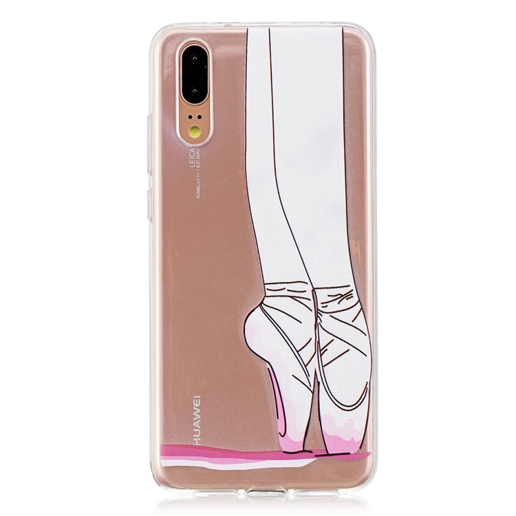 Cubierta De La Cubierta Del Teléfono Móvil De TPU Del Modelo De Impresión Para Huawei P20 - Pies De Bailarina-1
