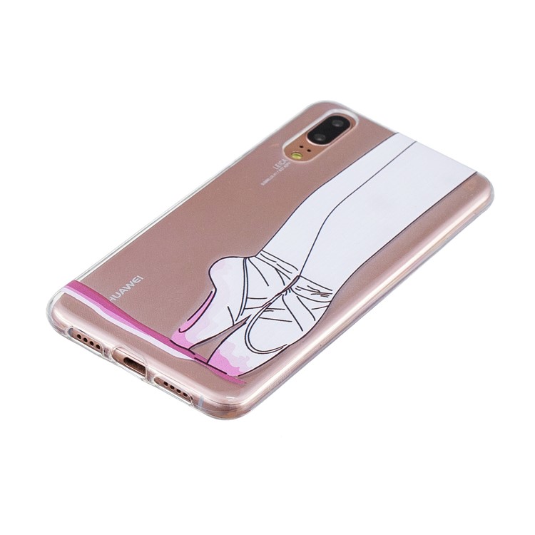 Cubierta De La Cubierta Del Teléfono Móvil De TPU Del Modelo De Impresión Para Huawei P20 - Pies De Bailarina-2