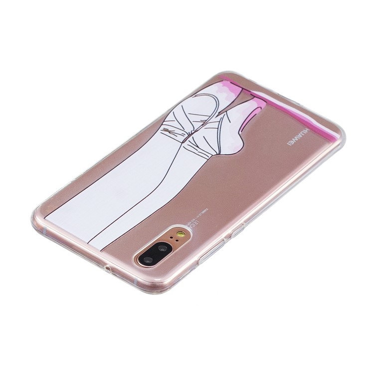 Cubierta De La Cubierta Del Teléfono Móvil De TPU Del Modelo De Impresión Para Huawei P20 - Pies De Bailarina-3