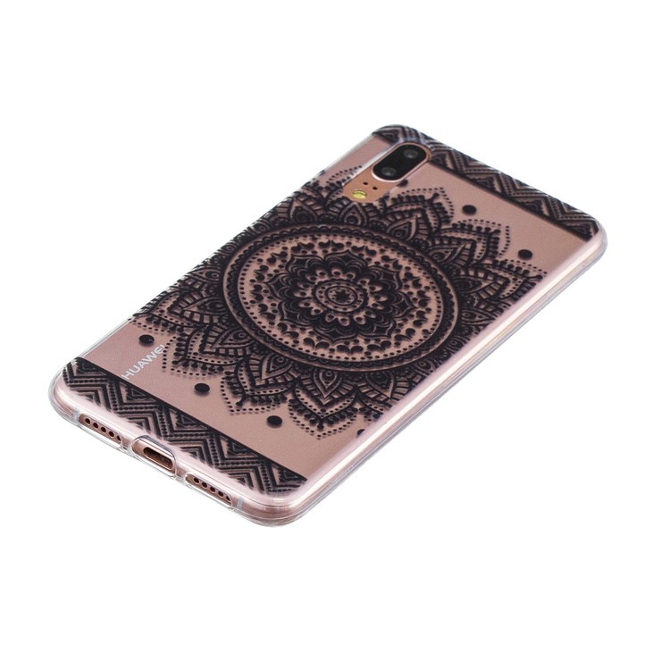 Printing Pattern TPU Phone Accessory Cover for Huawei P20 - Black Lotus-2