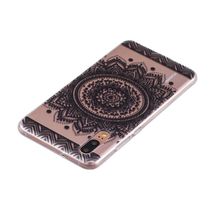 Printing Pattern TPU Phone Accessory Cover for Huawei P20 - Black Lotus-3