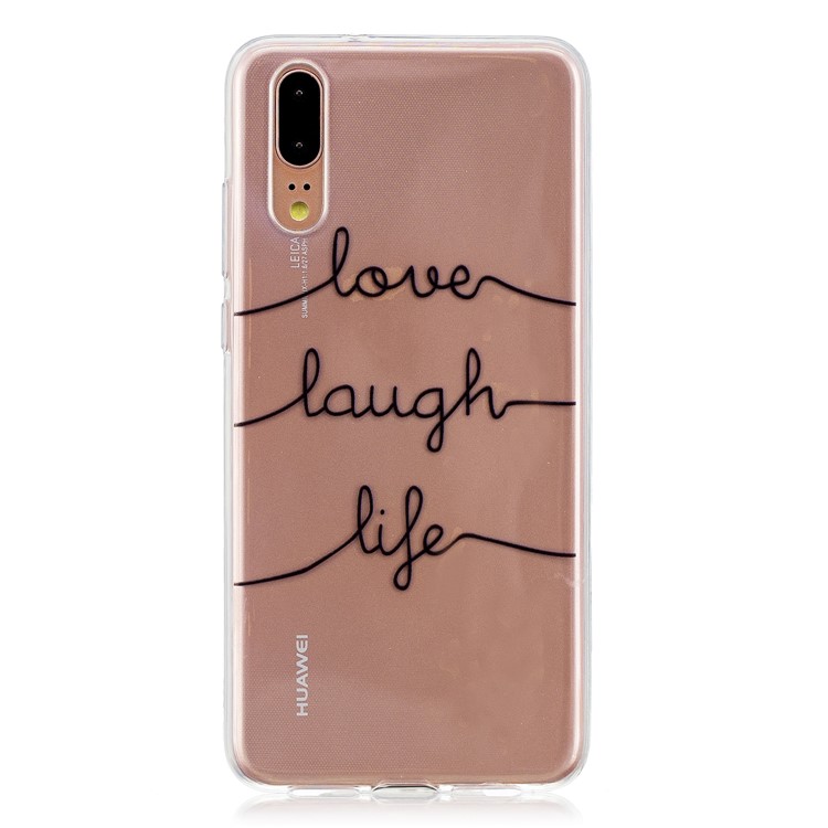 Druckmuster TPU Schutzhülle Für Huawei P20 - Liebe Das Leben Lachen-1