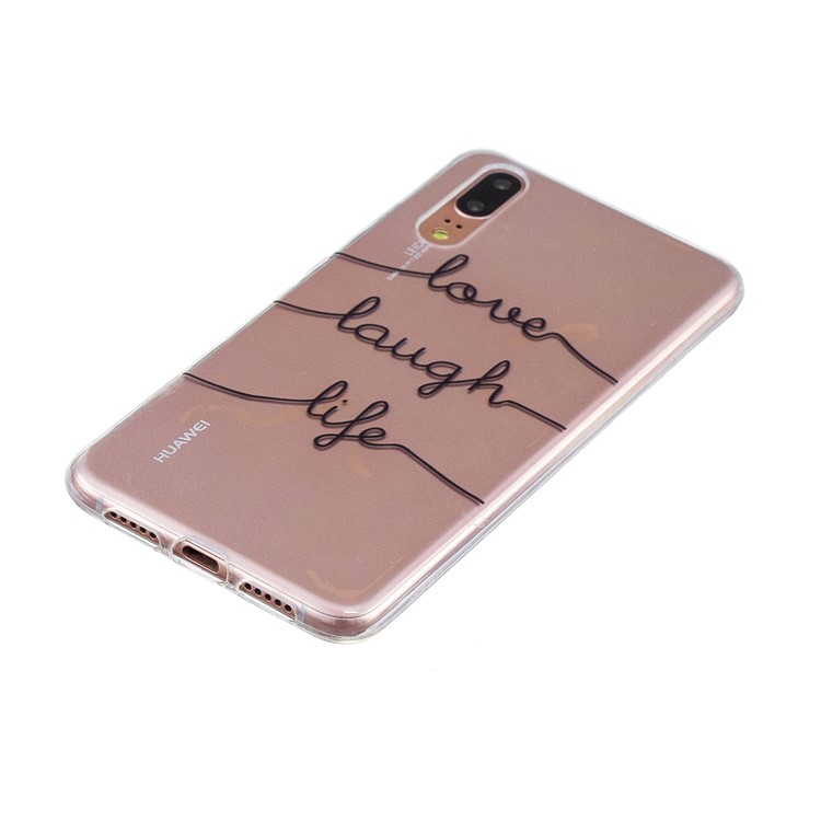 Druckmuster TPU Schutzhülle Für Huawei P20 - Liebe Das Leben Lachen-2