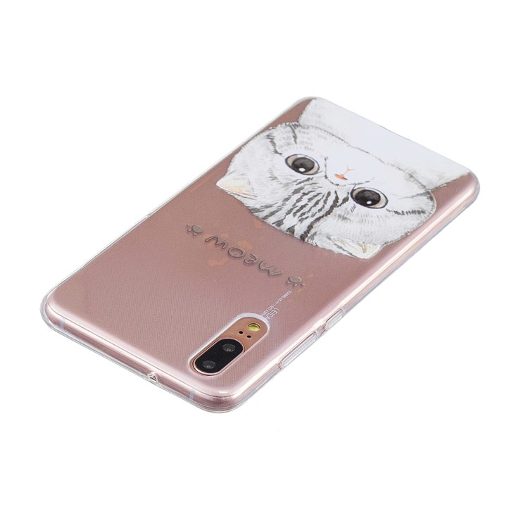 Шаблон Печати Защитная Оболочка TPU Для Huawei P20 - Жирный Кот-3