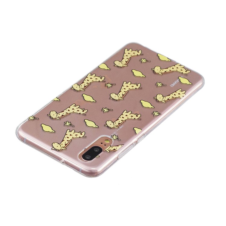Printing Pattern TPU Protection Casing Cover for Huawei P20 - Cute Giraffe-3