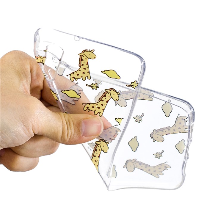 Printing Pattern TPU Protection Casing Cover for Huawei P20 - Cute Giraffe-4
