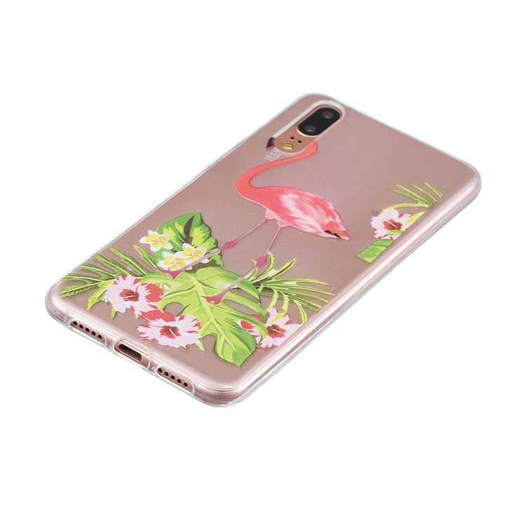 Printing Pattern TPU Mobile Phone Shell for Huawei P20 - Flamingo-2