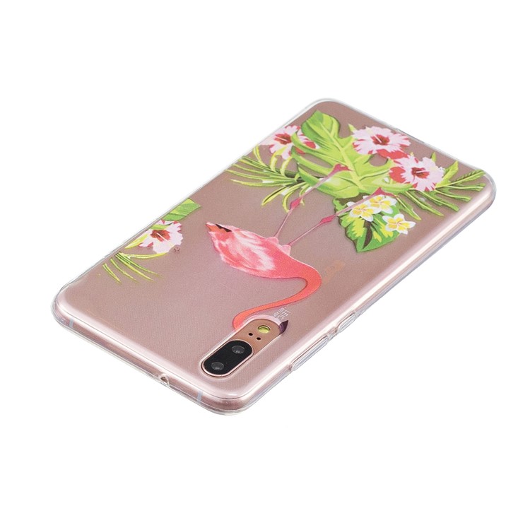 Printing Pattern TPU Mobile Phone Shell for Huawei P20 - Flamingo-3