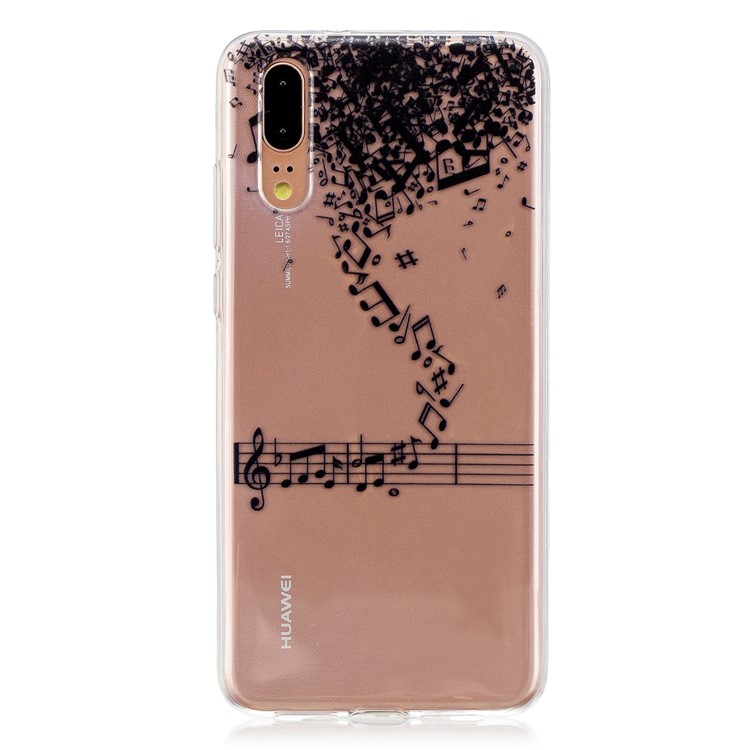 Printing Pattern TPU Cover Shell for Huawei P20 - Musical Note-1