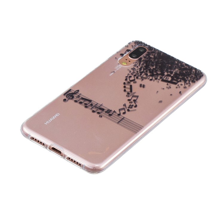 Printing Pattern TPU Cover Shell for Huawei P20 - Musical Note-2