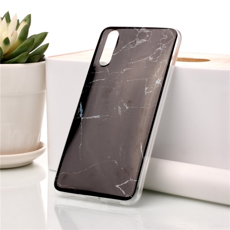 Marble Pattern IMD TPU Case for Huawei P20 - Black-1