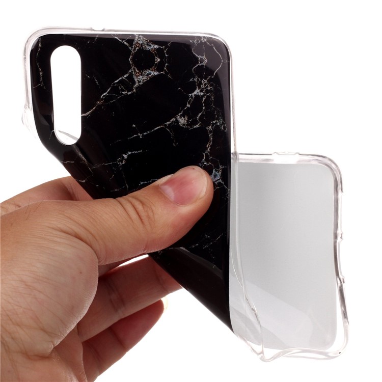 Marble Pattern IMD TPU Case for Huawei P20 - Black-4