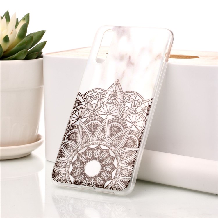 Marble Pattern IMD TPU Gel Case for Huawei P20 - Mandala Pattern-1