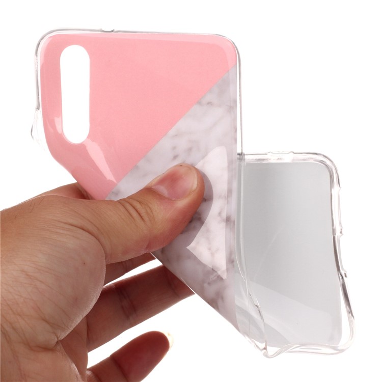 Custodia In Similpelle Modello IMD TPU Per Huawei P20 - Rosa / Grigio / Nero-4