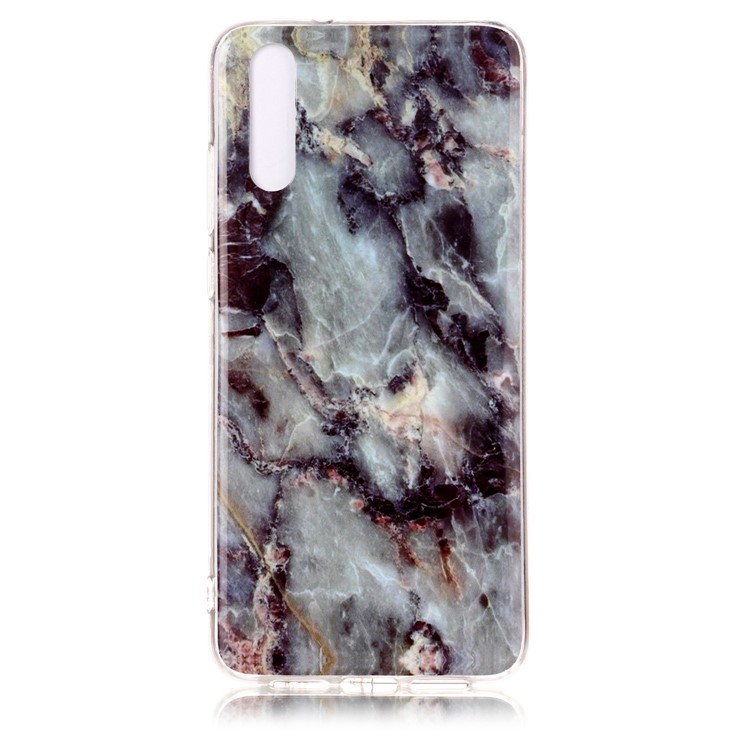 Marble Pattern IMD TPU Cell Phone Case for Huawei P20 - Blue / Black-2