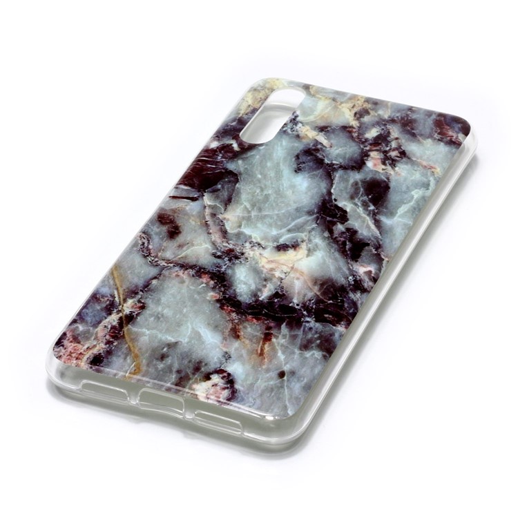 Marble Pattern IMD TPU Cell Phone Case for Huawei P20 - Blue / Black-3