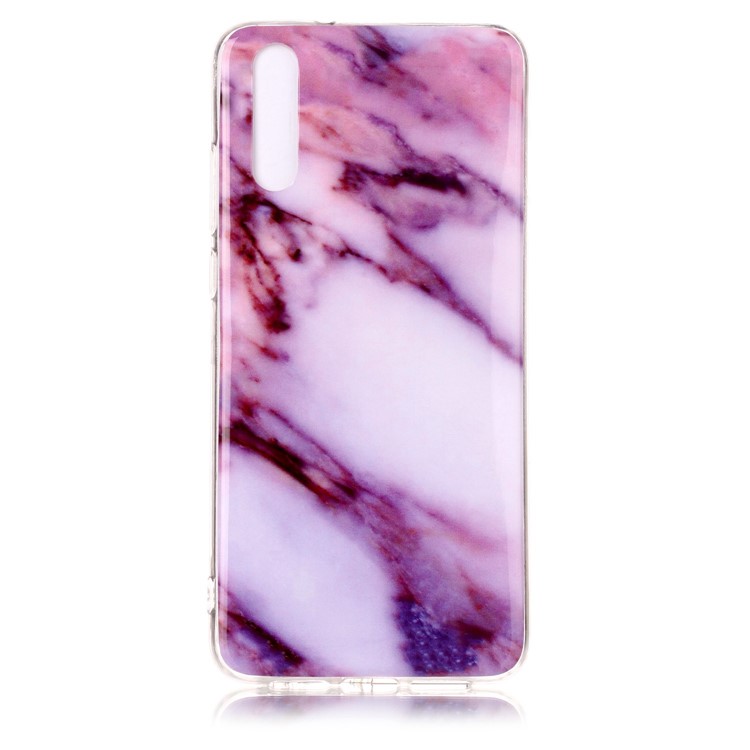 Marble Pattern IMD TPU Shell Cover Case for Huawei P20 - Pink / White-2