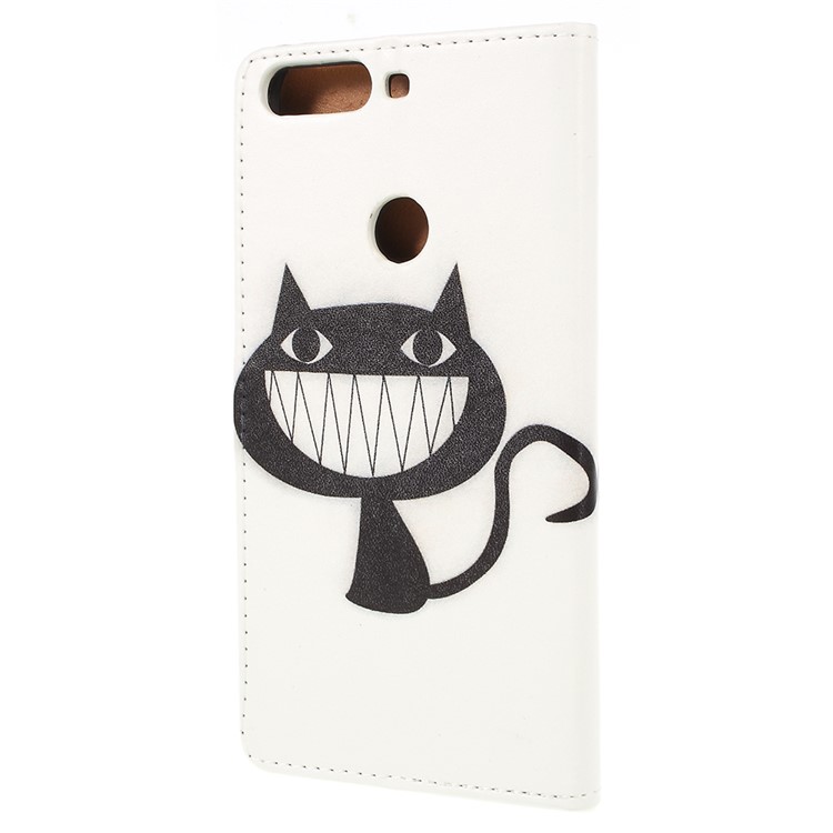 Pattern Printing Wallet Leather Cell Phone Accessory Cover for Huawei Enjoy 8/Honor 7C/Y7 Prime (2018) - Black Cat-2