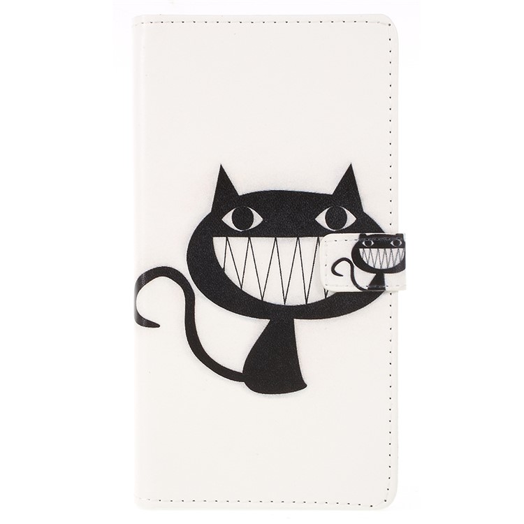 Pattern Printing Wallet Leather Cell Phone Accessory Cover for Huawei Enjoy 8/Honor 7C/Y7 Prime (2018) - Black Cat-3