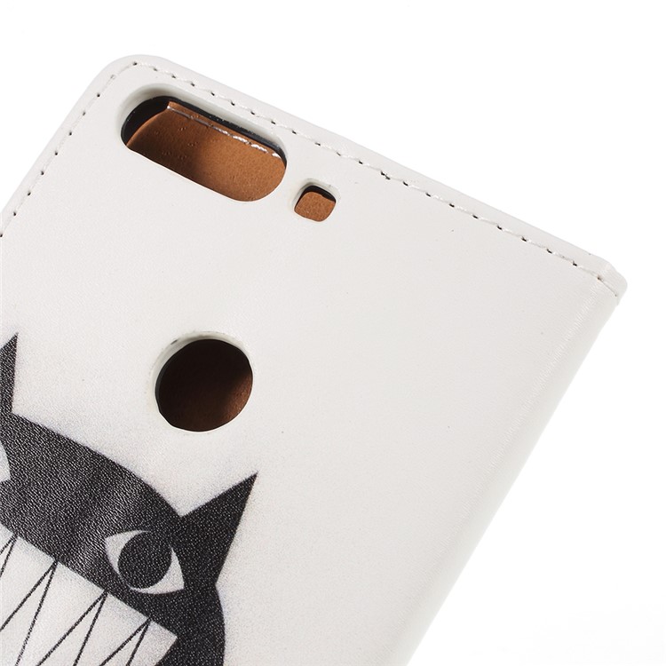Pattern Printing Wallet Leather Cell Phone Accessory Cover for Huawei Enjoy 8/Honor 7C/Y7 Prime (2018) - Black Cat-5
