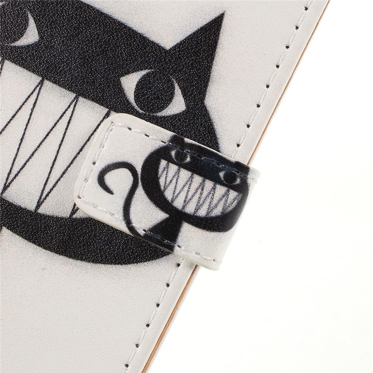 Pattern Printing Wallet Leather Cell Phone Accessory Cover for Huawei Enjoy 8/Honor 7C/Y7 Prime (2018) - Black Cat-6